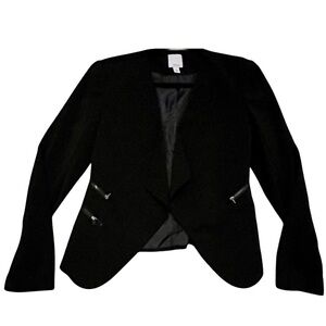 Halogen Black Asymmetrical Blazer with Zip Pockets Size XS